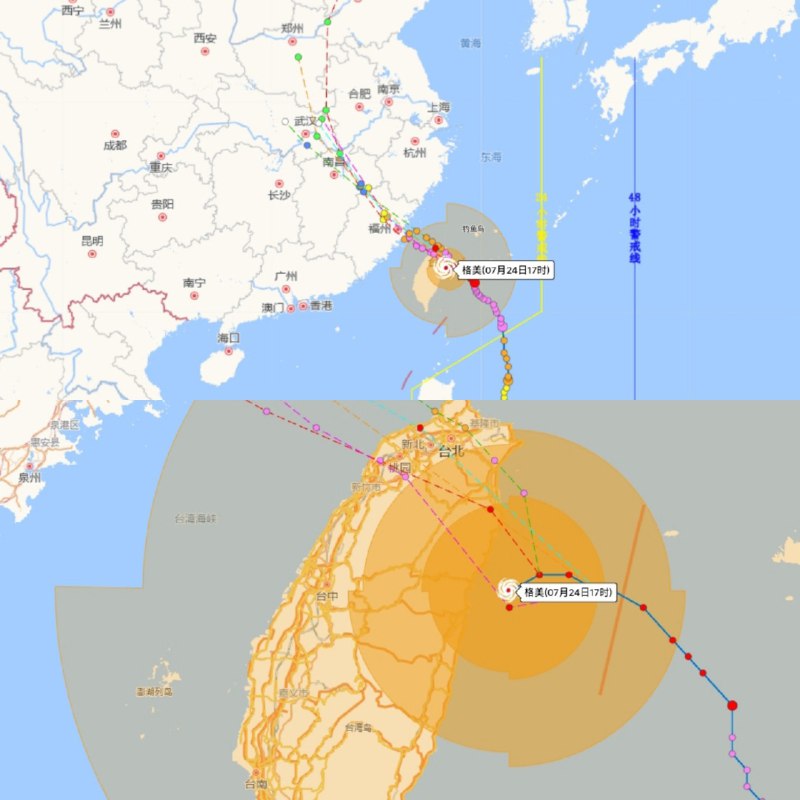 气象局预测的台风路线也太不准了，这明显不是北上而是去西南了