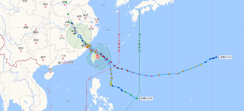 原来专家们真的是根据以前的轨迹预测的！这次超强台风【202403格美】的轨迹跟2005年的超强台风【200505海棠】非常之相似