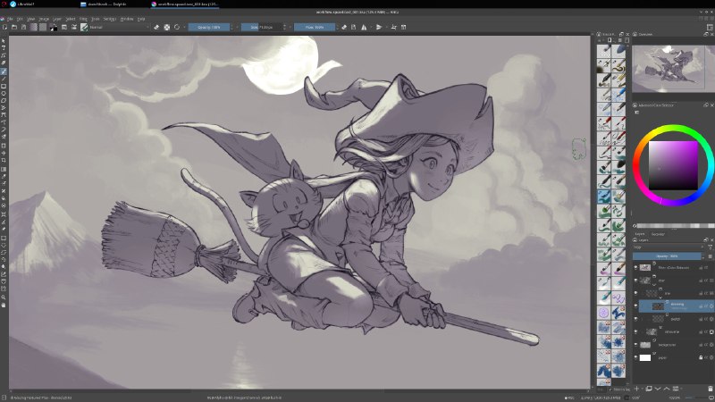 Post by 棘不愧是Krita 御用画师，太厉害了！----------------------David Revoy(@davidrevoy@framapiaf.org) says